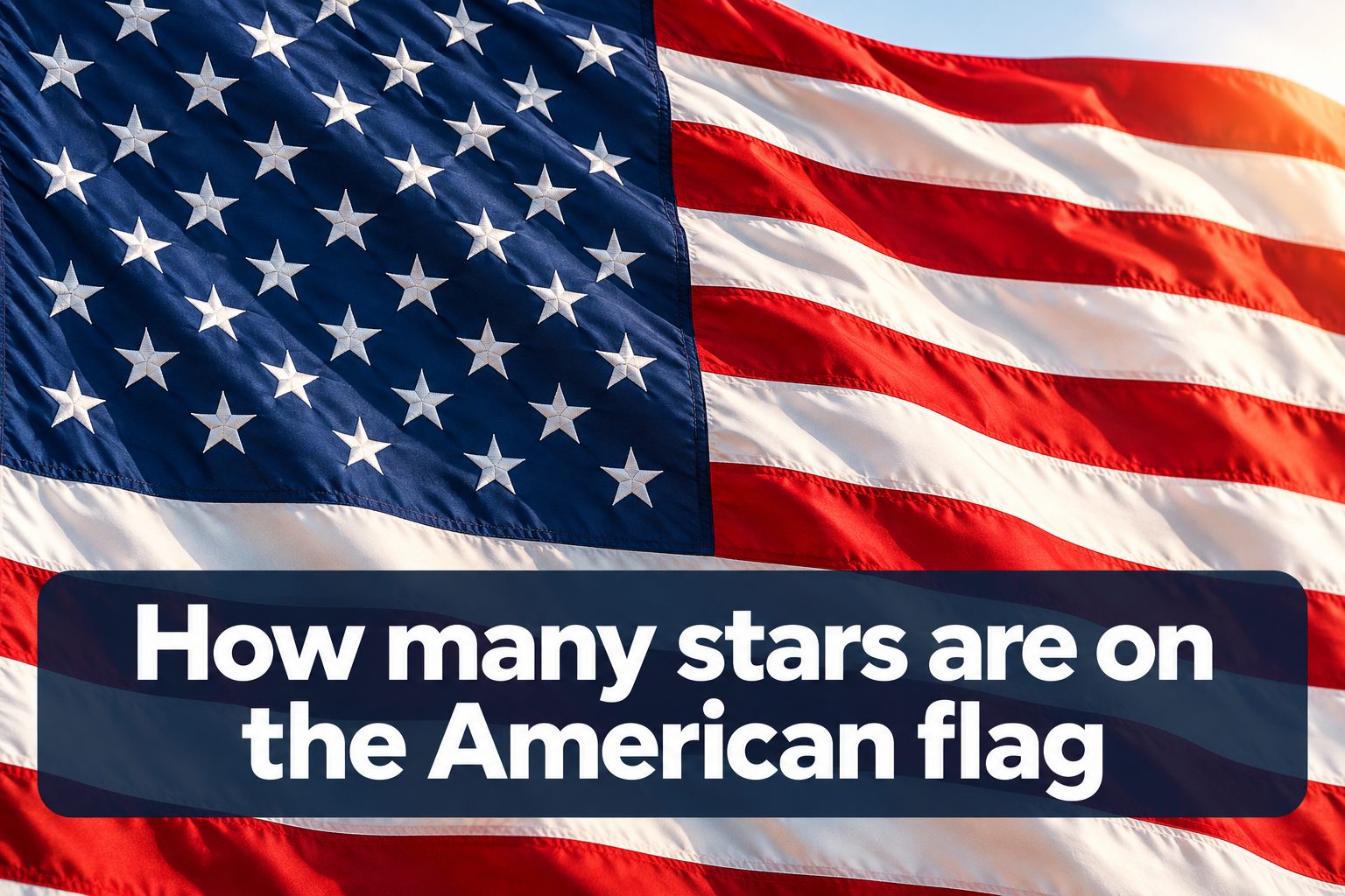 American flag with 50 white stars on a blue field and red-and-white stripes